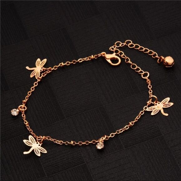 Gold Dainty & Charming DragonFly Anklet (H2) - Picture 1 of 4